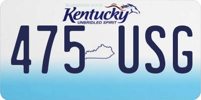 KY license plate 475USG
