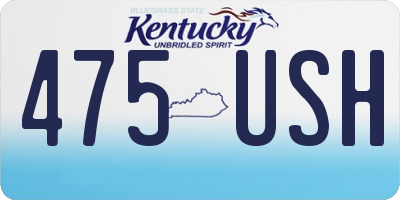 KY license plate 475USH