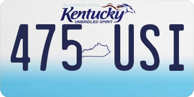 KY license plate 475USI