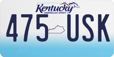 KY license plate 475USK