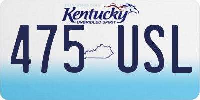 KY license plate 475USL