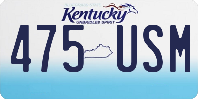 KY license plate 475USM