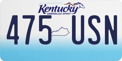 KY license plate 475USN