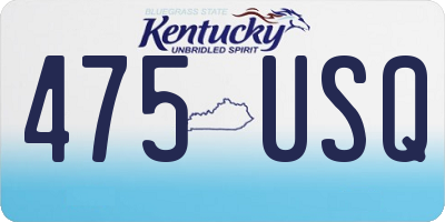 KY license plate 475USQ