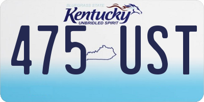 KY license plate 475UST