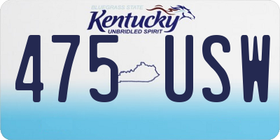 KY license plate 475USW