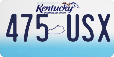 KY license plate 475USX