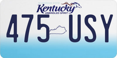 KY license plate 475USY