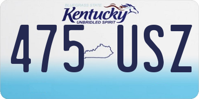 KY license plate 475USZ