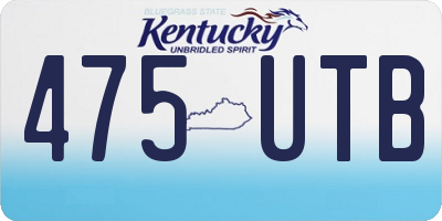 KY license plate 475UTB