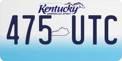 KY license plate 475UTC