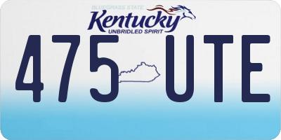 KY license plate 475UTE
