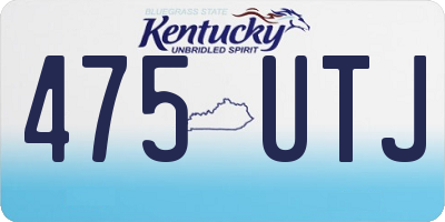 KY license plate 475UTJ