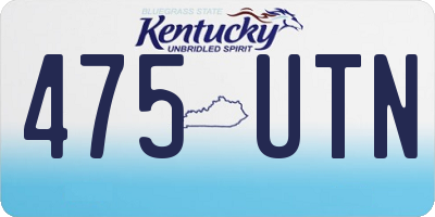 KY license plate 475UTN
