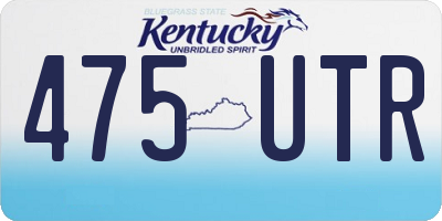 KY license plate 475UTR