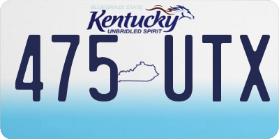 KY license plate 475UTX