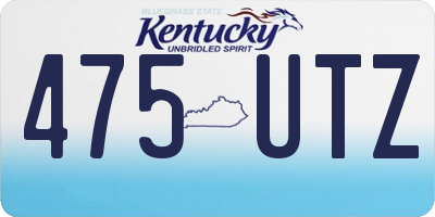 KY license plate 475UTZ