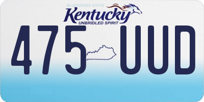 KY license plate 475UUD