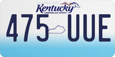 KY license plate 475UUE