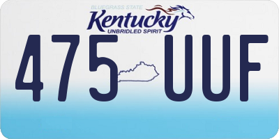 KY license plate 475UUF
