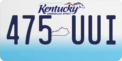 KY license plate 475UUI