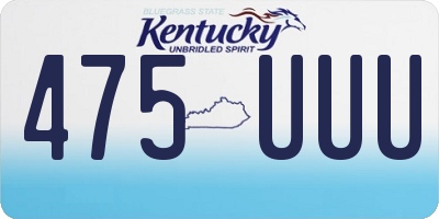 KY license plate 475UUU