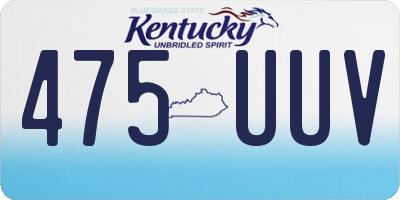 KY license plate 475UUV