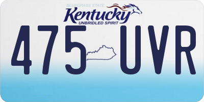 KY license plate 475UVR