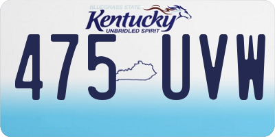 KY license plate 475UVW