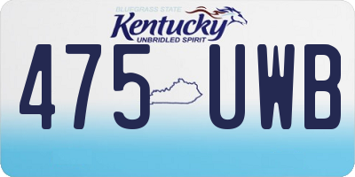 KY license plate 475UWB