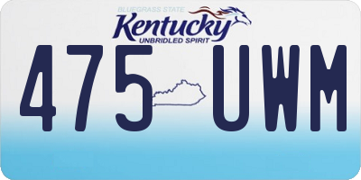 KY license plate 475UWM