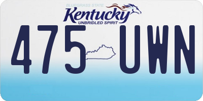 KY license plate 475UWN