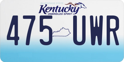 KY license plate 475UWR