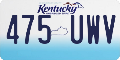 KY license plate 475UWV