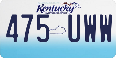 KY license plate 475UWW