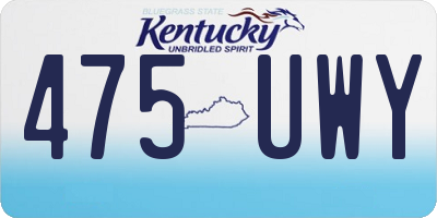 KY license plate 475UWY