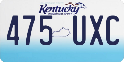 KY license plate 475UXC