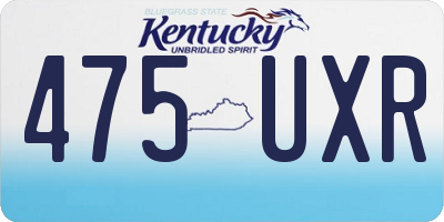 KY license plate 475UXR