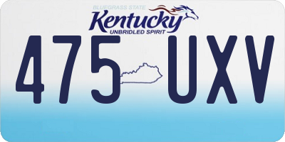 KY license plate 475UXV