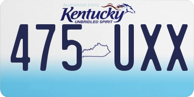 KY license plate 475UXX