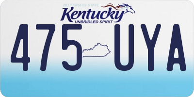 KY license plate 475UYA