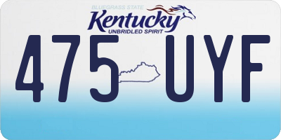KY license plate 475UYF