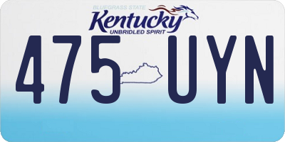 KY license plate 475UYN