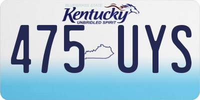 KY license plate 475UYS