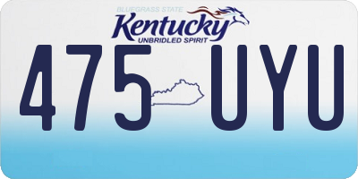 KY license plate 475UYU