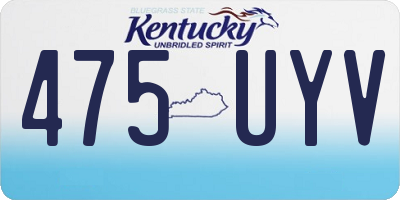KY license plate 475UYV