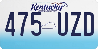 KY license plate 475UZD