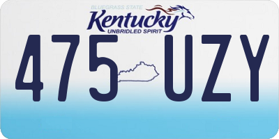 KY license plate 475UZY