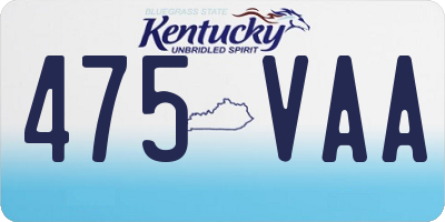 KY license plate 475VAA