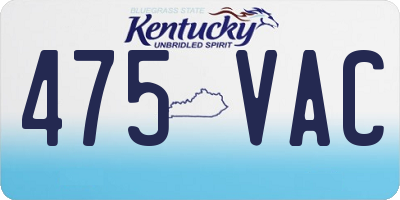 KY license plate 475VAC